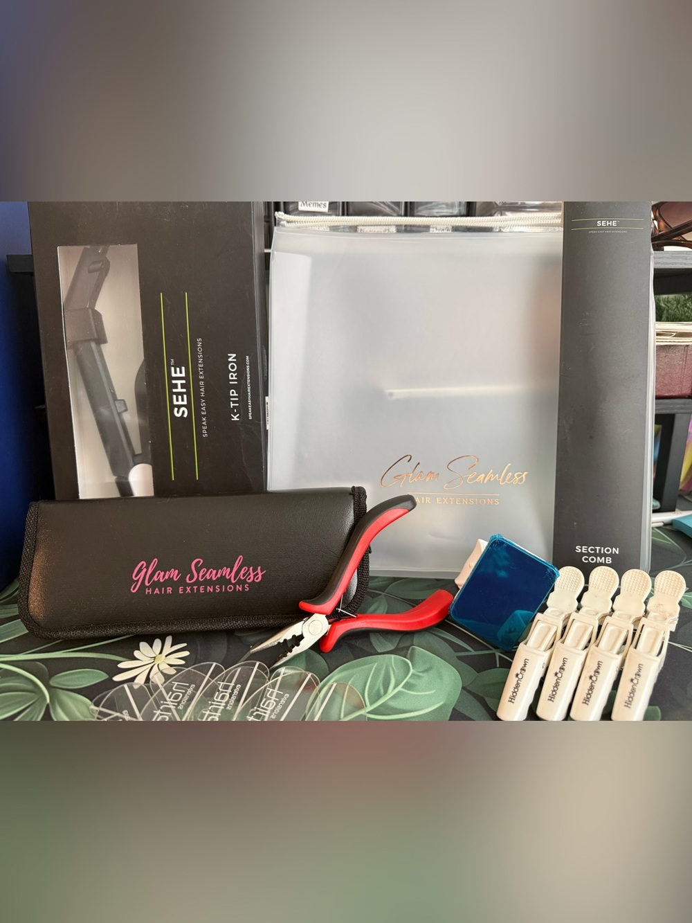 Glam Seamless, SEHE, Halo Crown Hair Extension K tip Kit